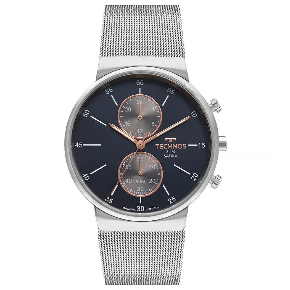 Relógio Technos Slim Vd36Ab/1A Prata Masculino