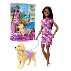 Boneca Barbie Brooklyn Passeio Com Cachorrinho Hwt53 -Mattel