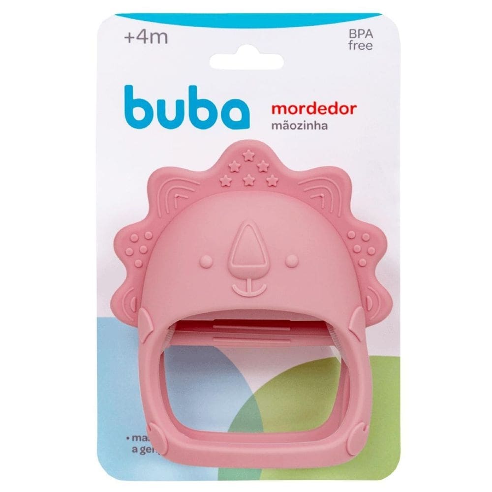 Mordedor E Massageador Mãozinha Rosa Em Silicone Buba
