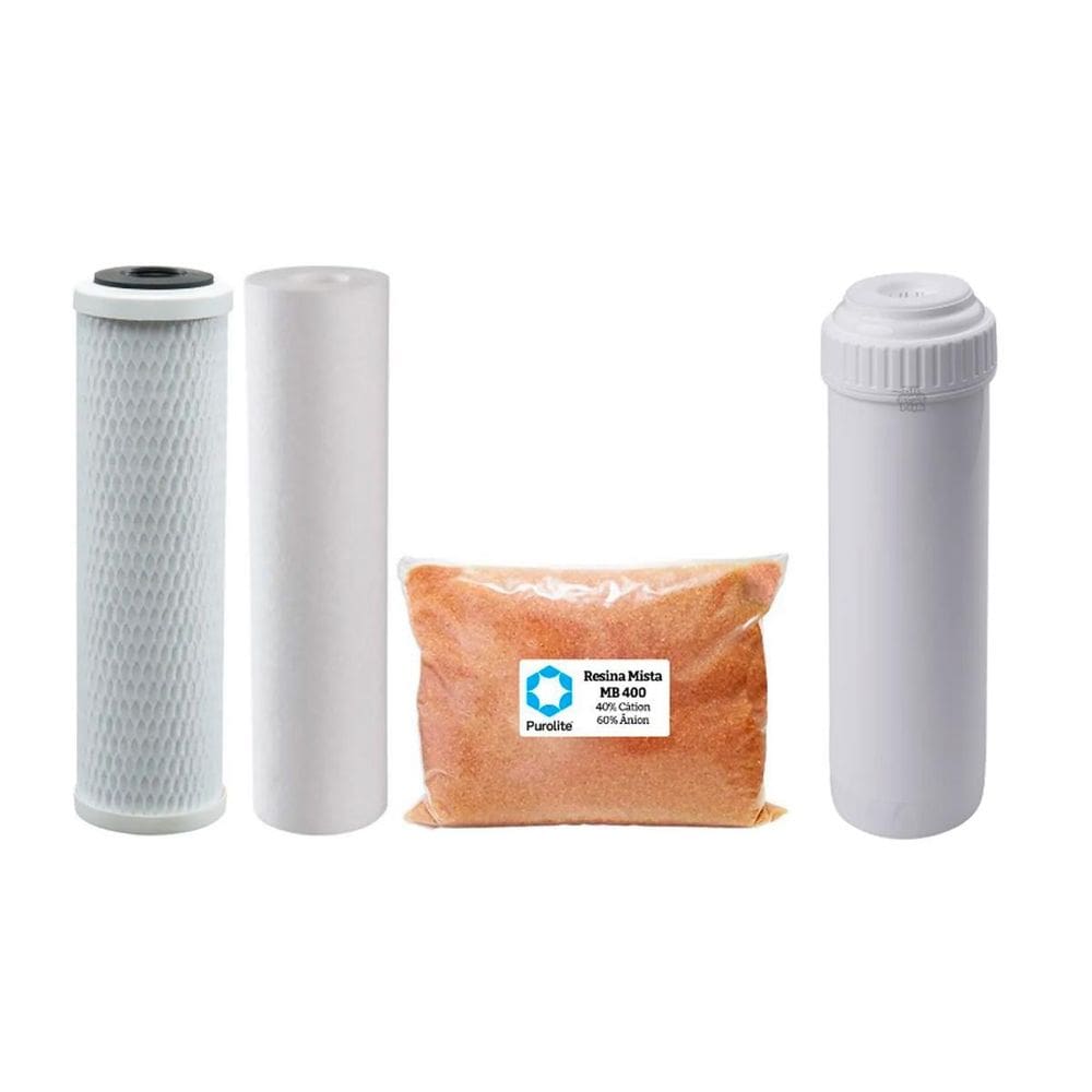 Kit Refil Deionizador 3 Estágios Resina Mb400 + Cartucho Rec