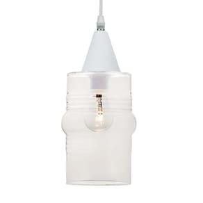 Lustre pendente taschibra ali liso transparente branco