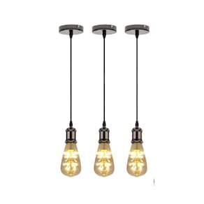 Luminárias pendente soquete com lâmpada led vintage pêra 3un