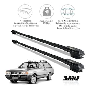 Rack travessa de teto preto vw parati quadrada 1985 a 1995 preto especifico