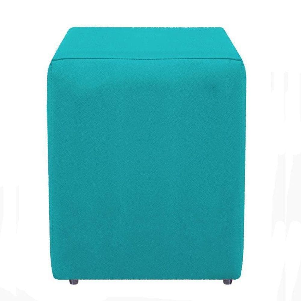 Puf, de sala, puff quadrado suede azul turquesa