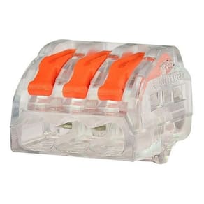 Kit 15 conector emenda rápida alavanca borne 3 fios elétrico