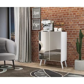 Aparador Buffet 2 Portas Retrô Vegas V3613 Branco Branco