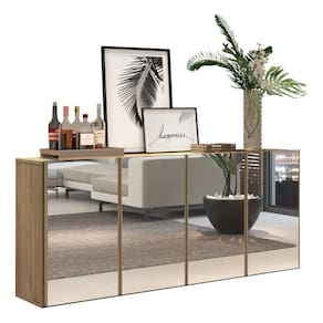 Aparador Buffet 4 Portas Suspenso Vegas V3596 Rustic Rustic