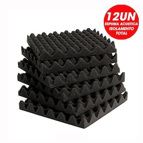 Melhor kit com 12 espumas de isolamento acustico 50x50x2 top