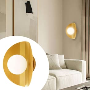 Arandela Luminária Parede Cacau Globo Vidro Sala Dourado