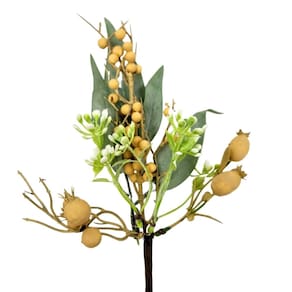 Planta artificial pick romã amarela 27x16x6cm páscoa
