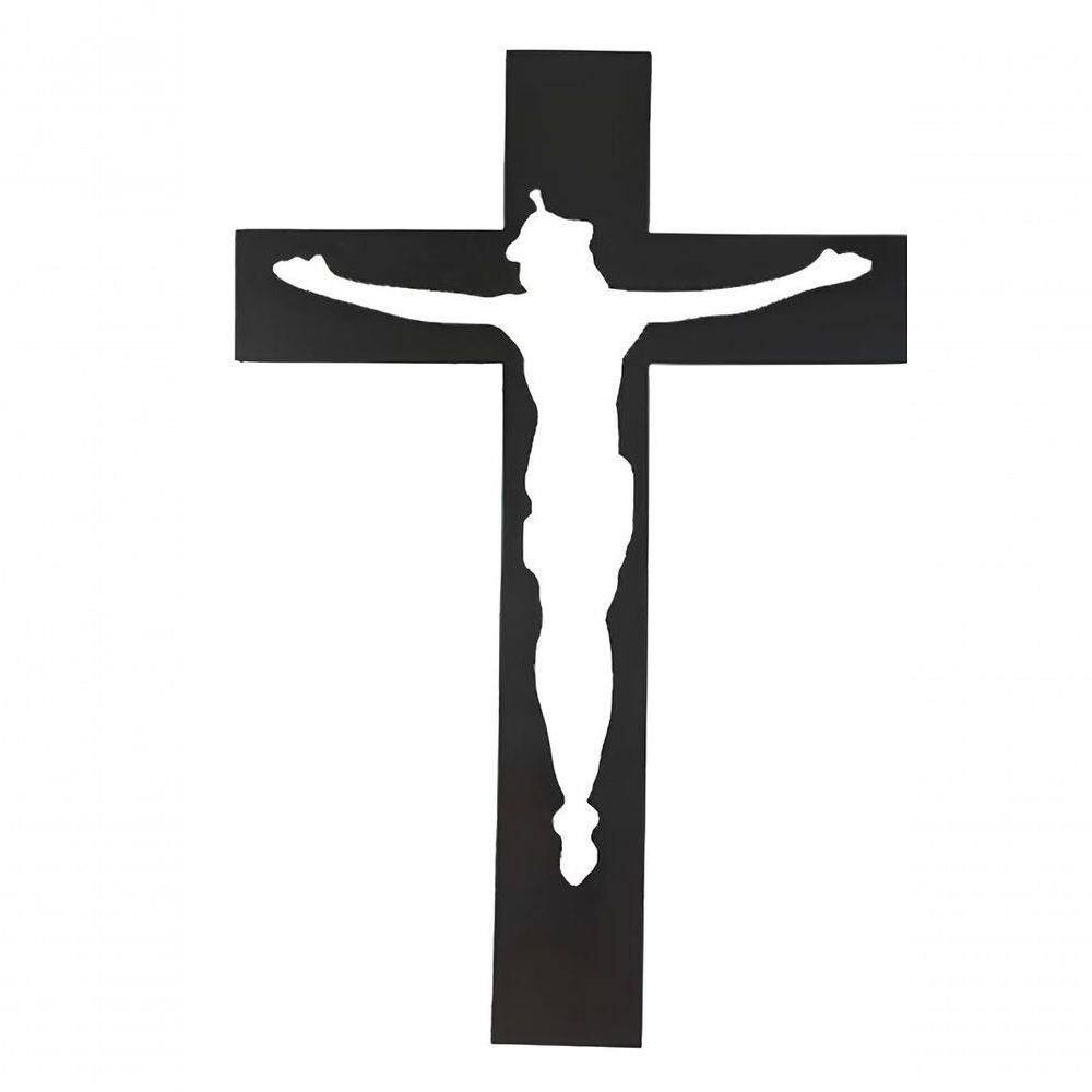 Quadro Crucifixo Ferro Cortado A Laser