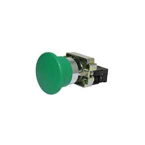 Botão metálico cogumelo 40mm verde 1nf m20am - metaltex