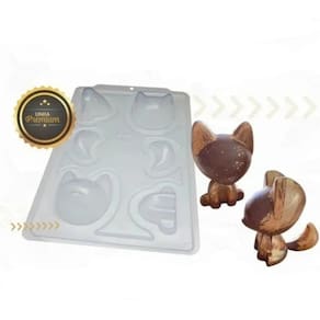 2 Formas Raposa 3 Partes Bwb P/ Chocolate Silicone 3d 3642