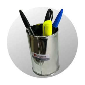 Porta Objetos Organizador de Mesa Pote inoxidável 9x6.5 cm