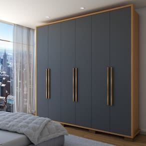 Guarda-Roupa Casal 6 Portas 3 Gavetas Cinamomo- Panorama Móveis