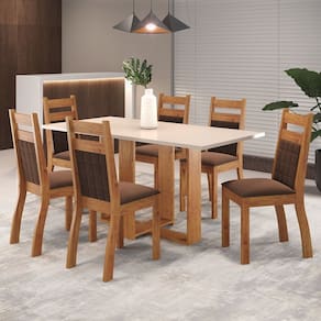 Mesa de Jantar 6 Lugares Caiçara Blonde - Panorama Móveis