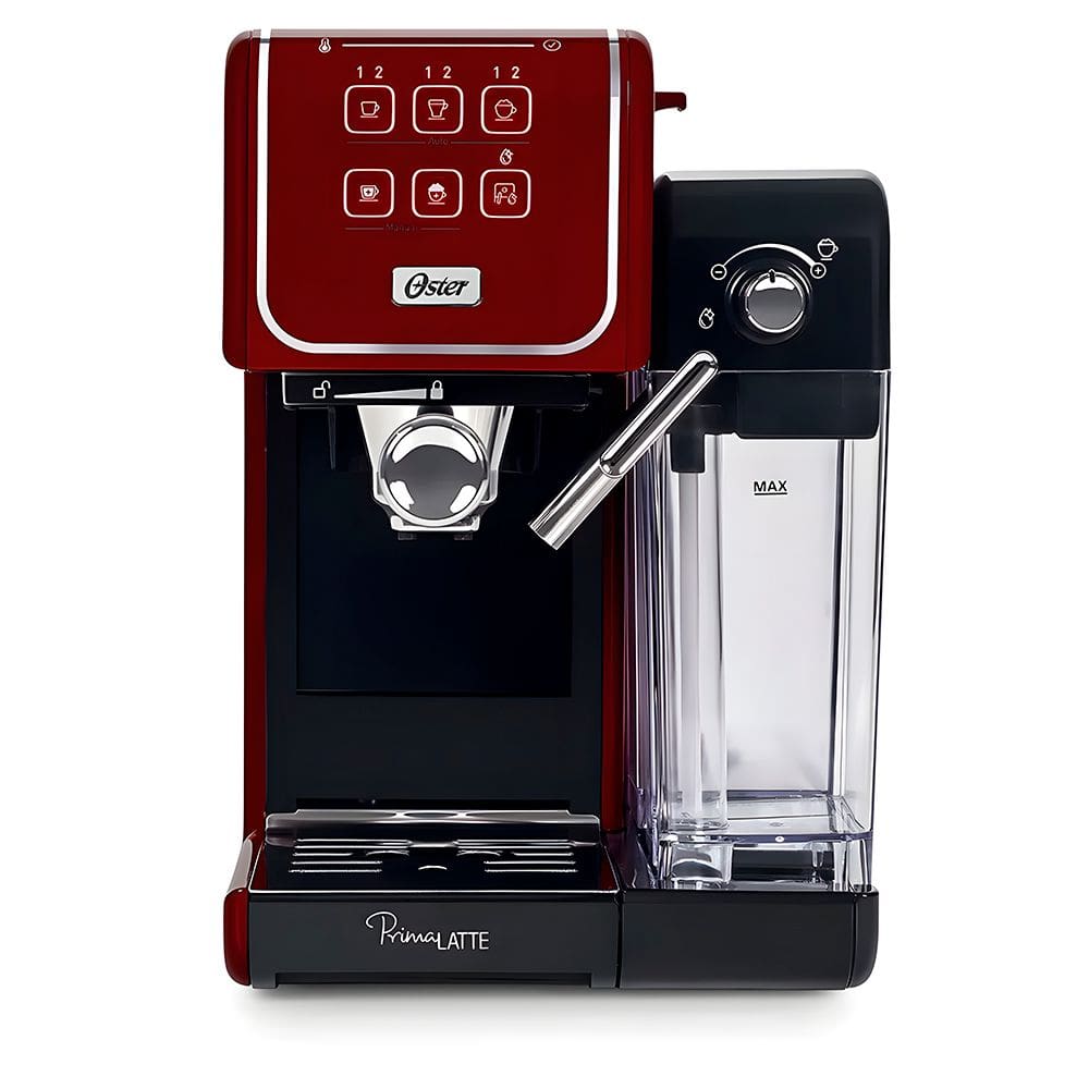 Cafeteira Automática de Espresso Oster PrimaLatte Touch Red, 220V, BVSTEM6801R