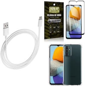 Kit capinha samsung m23 5g + cabo usb tipo c 2m +película 3d