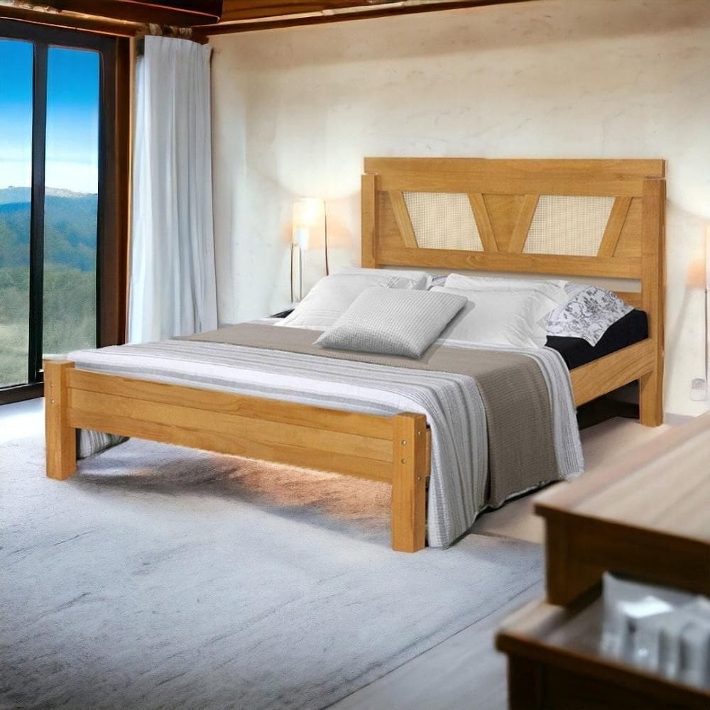 Cama Casal Magnólia Imbuia Atraente