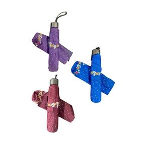 Kit 03 Sombrinha Fem Al Super Leve Voyagem Rx,Azul Verm 3025
