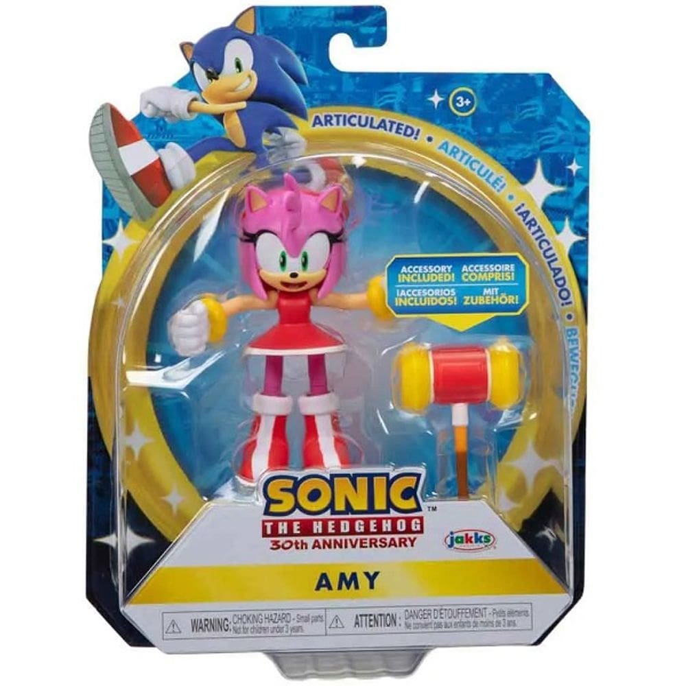 Boneco AMY 9CM com Acessorio Sonic THE Hedgehog 30 ANOS SUNNY 4252
