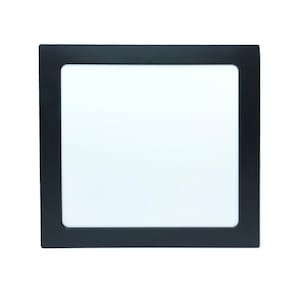Painel plafon preto 18w sobrepor quadrado branco frio 6500k