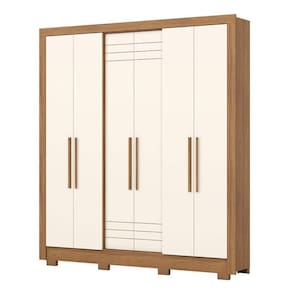 Guarda Roupa Casal B366 Nature Off White Henn - Briz Móveis