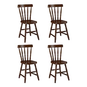 Conjunto com 4 Cadeiras de Jantar Madeira Maciça Multimóveis CR50087