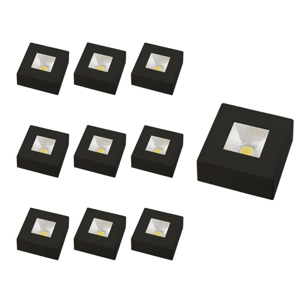 Spot Led Sobrepor Authentic Avant 5W Preto 6500K 10 Unidades