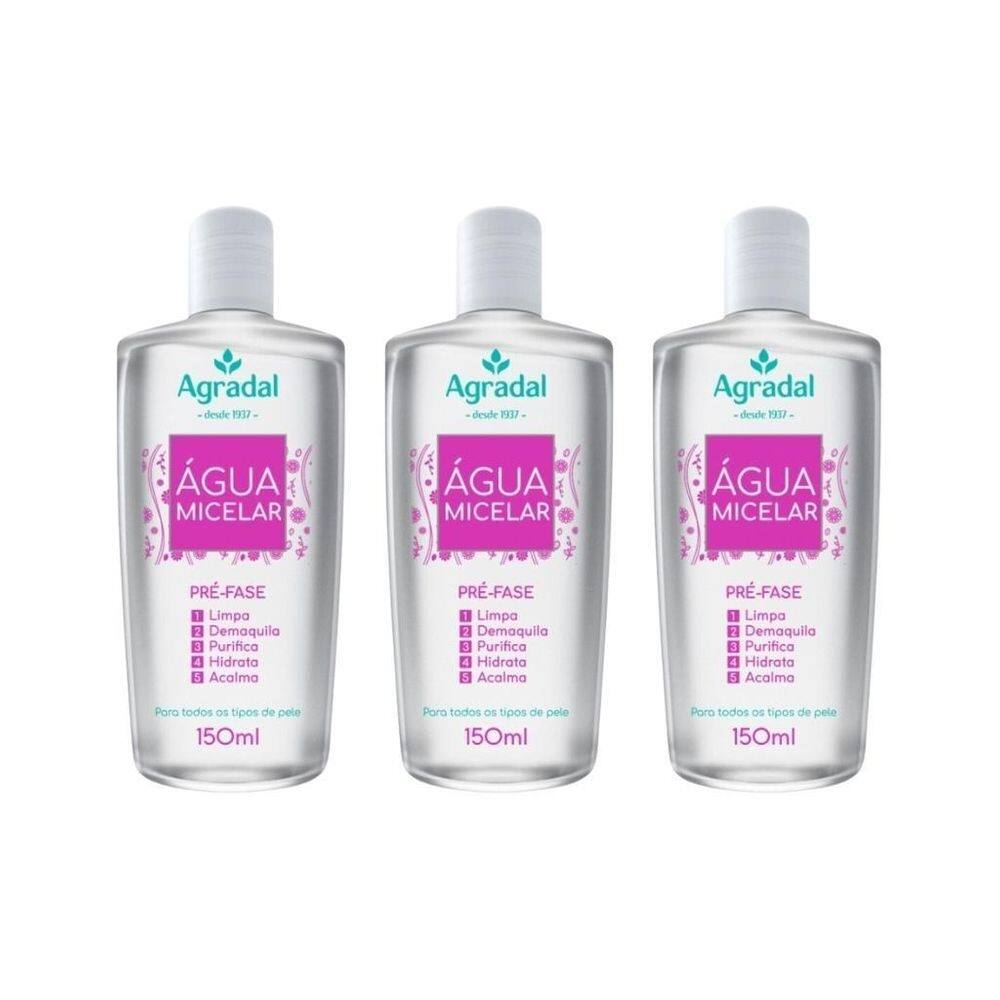 Agua micelar agradal 150ml - kit com 3un