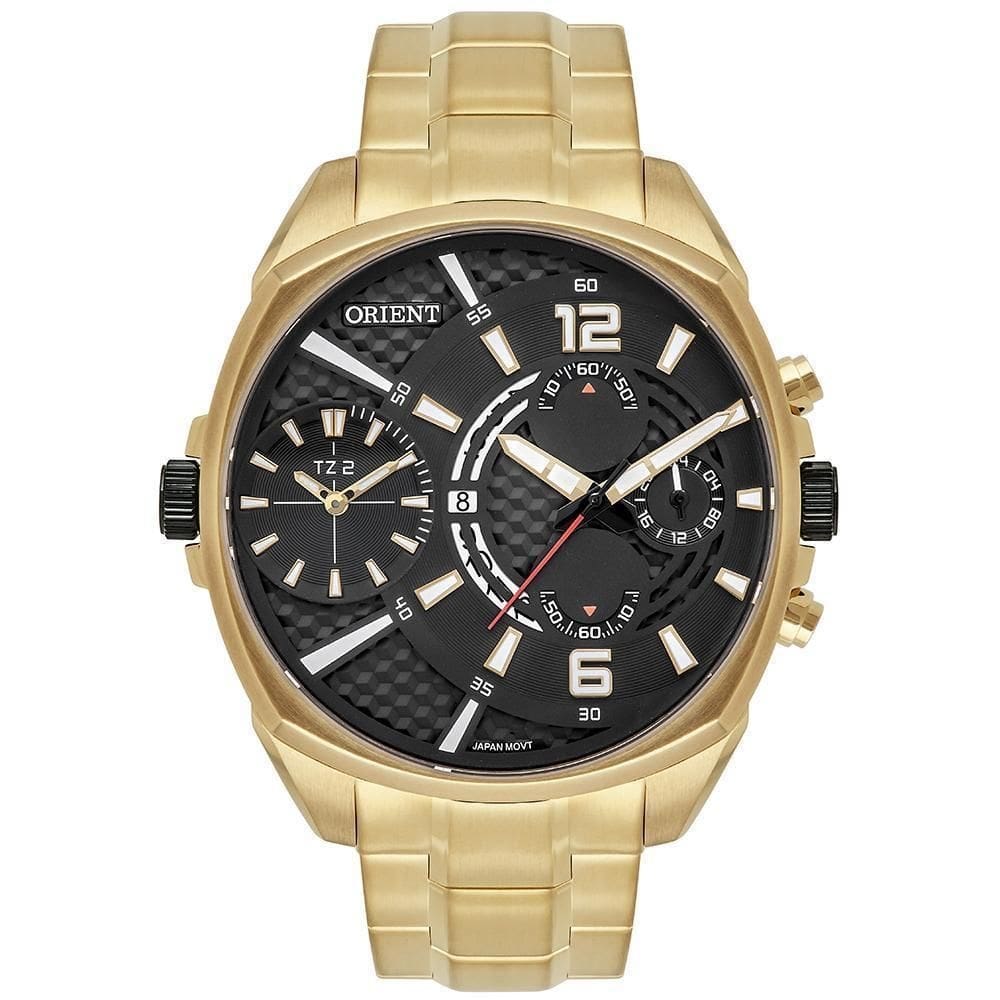Relógio orient xl masculino cronógrafo mgsst004 dourado