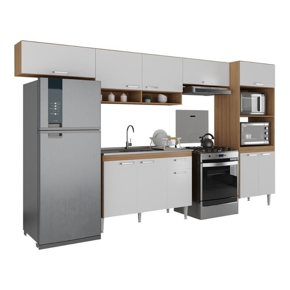 Armário Modulado c/ Balcão Torre Quente Paris Rustic-branco