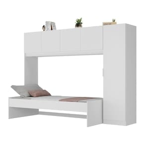 Cama De Solteiro Com Colchão E Guarda Roupa Dublin Multimóveis Mp4035 Branca