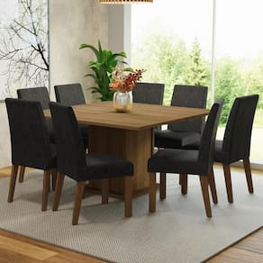 Sala De Jantar Mesa Tampo De Madeira 8 Cadeiras Rustic-oxford Doris Madesa Rustic-oxford