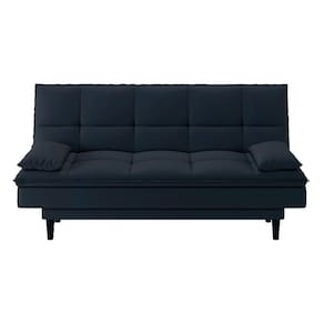 Sofá Cama Reclinável Com 2 Almofadas Inclusas Multimóveis Cr45238 Azul Azul