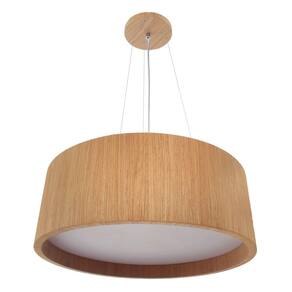 Pendente Wood Redondo 30Cm - 2 Luzes E27 - Freijó