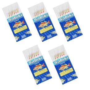 Kit 5 isca sabiki artificial com 06 anzois n 12 artpesca