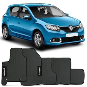 Tapete automotivo sandero - borracha pvc bordado linha black