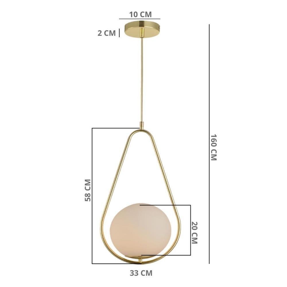Lustre pendente bravalumi pérola fallen globo e27 bivolt
