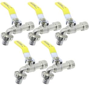 Kit com 5 torneira  jardim com bico 1/2 x 3/4 metal