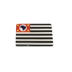 Adesivo resinado da bandeira do estado de são paulo 9x6 cm