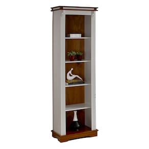 Torre Manchester 04 Prateleiras de Madeira 2034 Linz Móveis - Off White/Imbuia Glazer