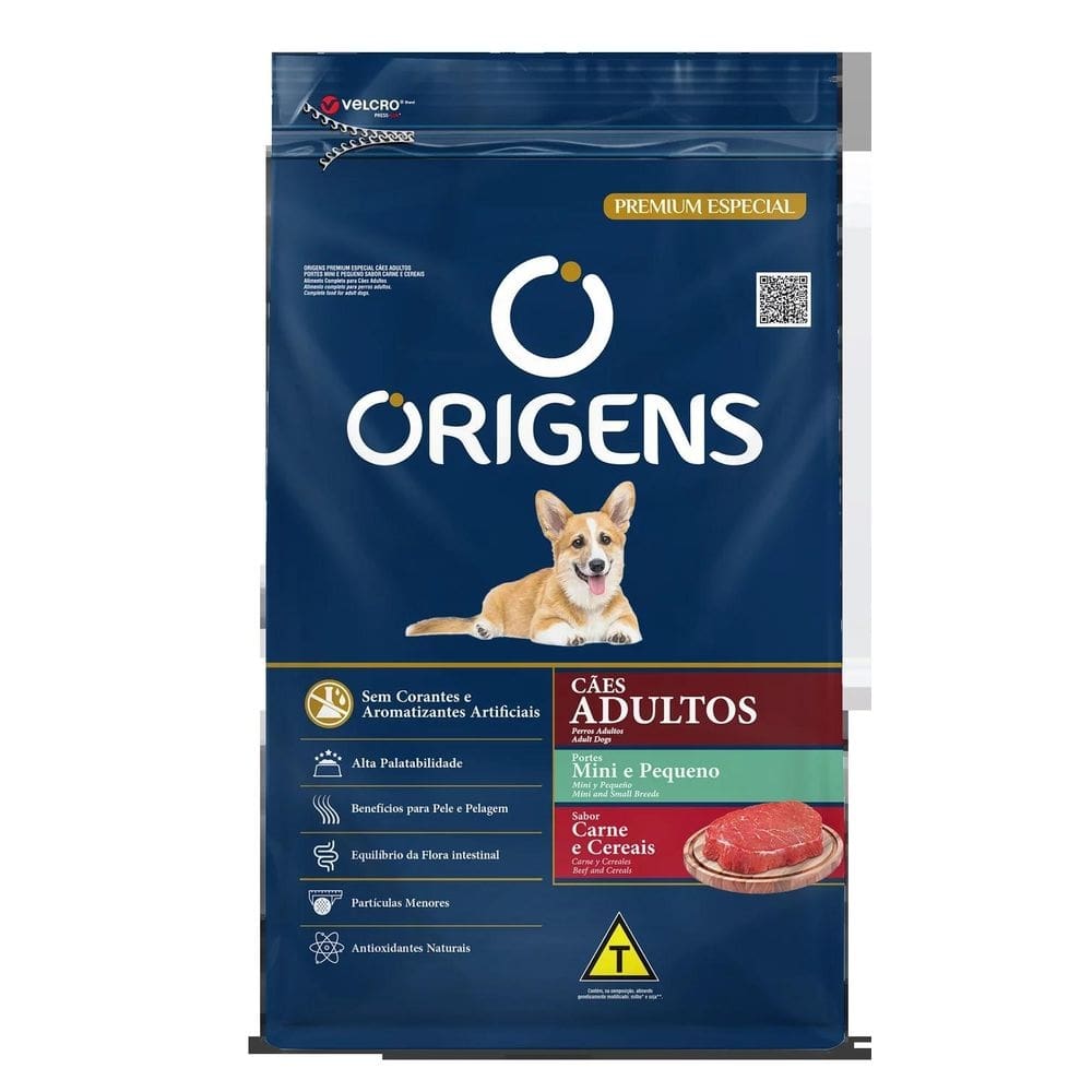 Origens Adultos Mini E Pequeno Sabor Carne E Cereais 1Kg