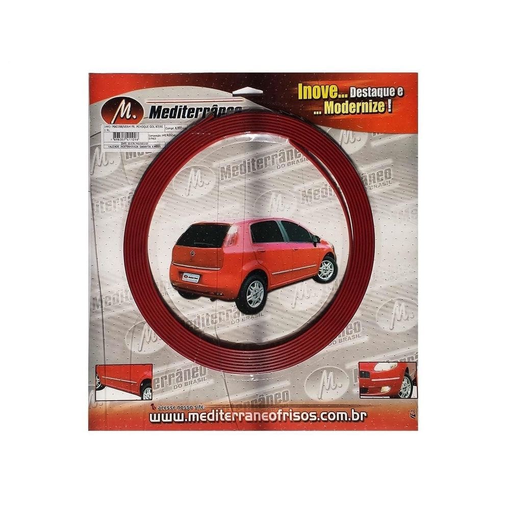 Friso parachoque gol gts gti 87 88 89 90 91 92 93 vermelho