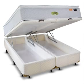 Conjunto Box Bau King com Colchão Malásia Látex 178x198