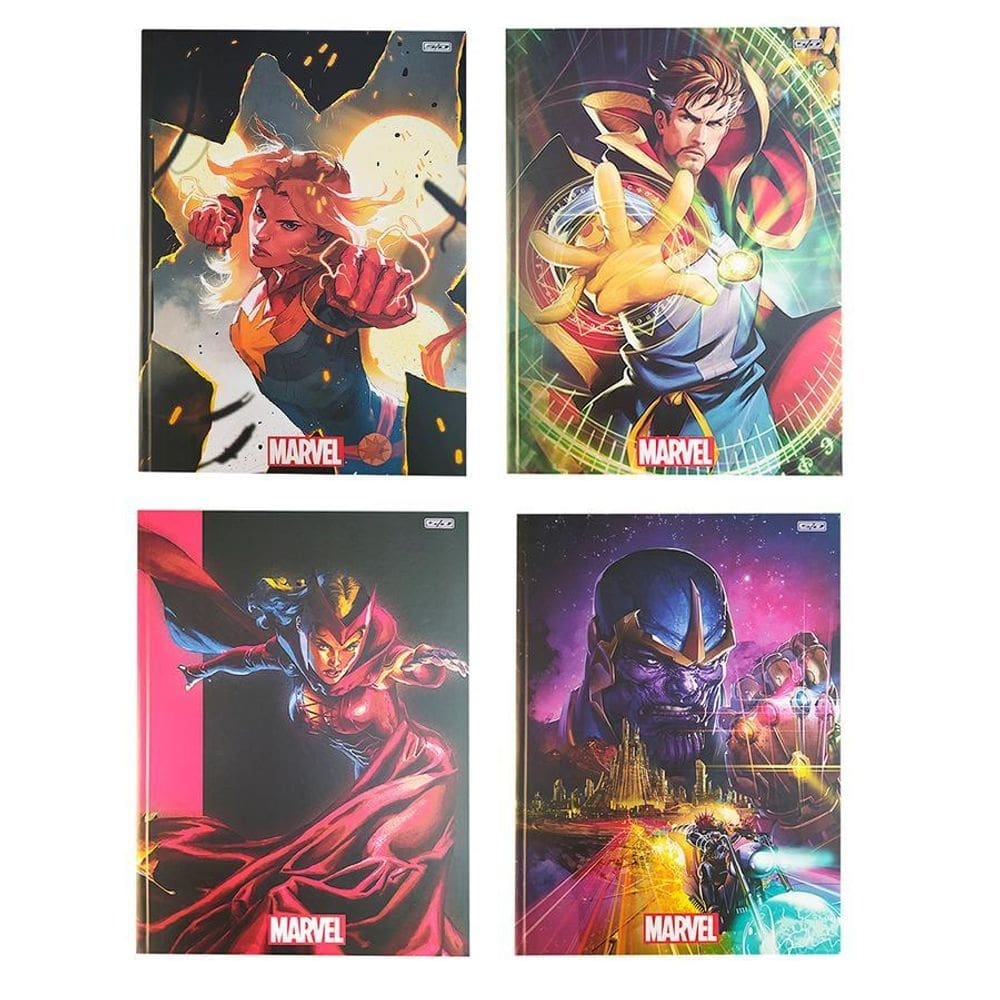 Caderno brochura heróis marvel 80f 1 matéria - sd