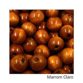 Bolinhas De Madeira 16mm Com Furo 50 Unidades DIY