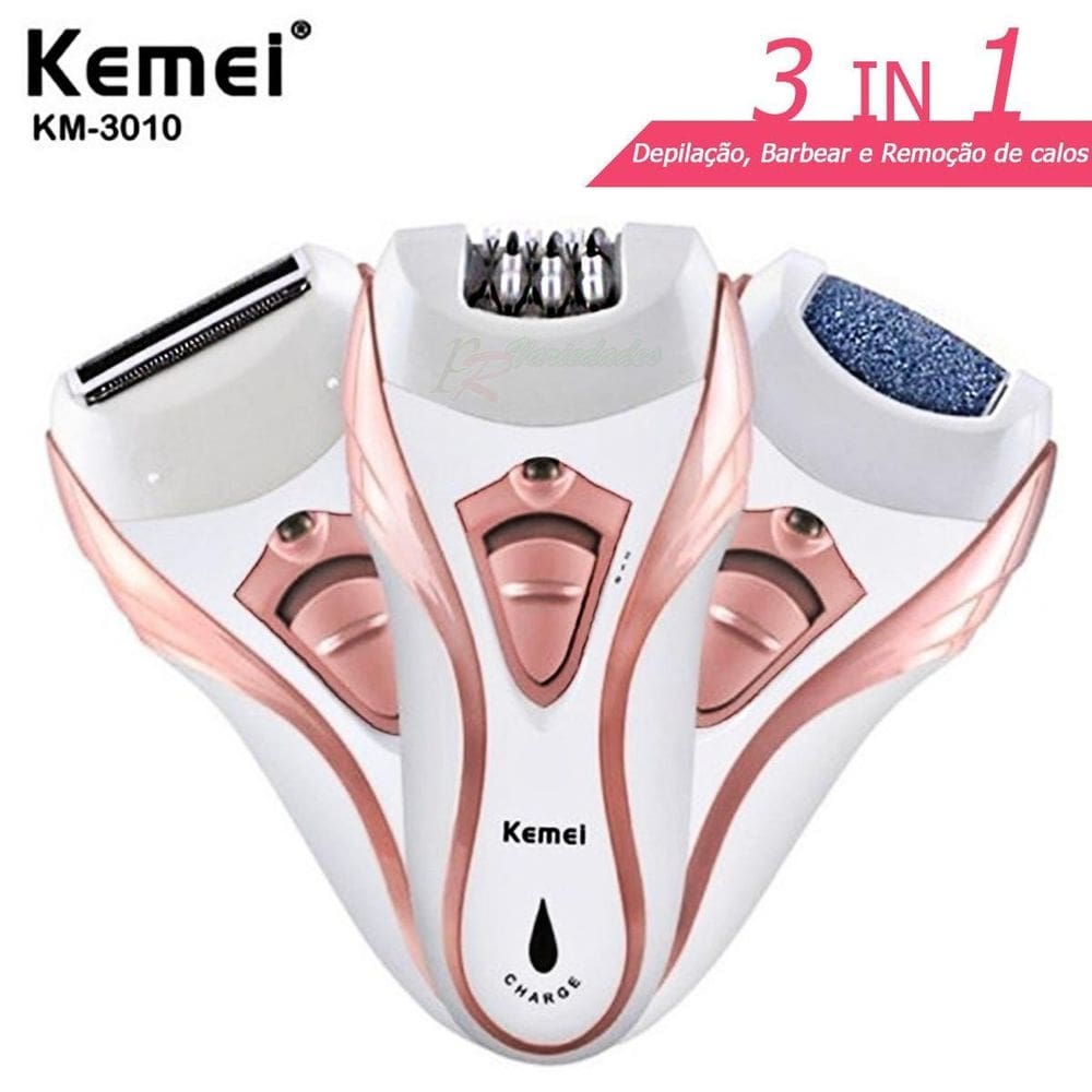 Depilador eletrico 3 em 1 feminino kemei km3010
