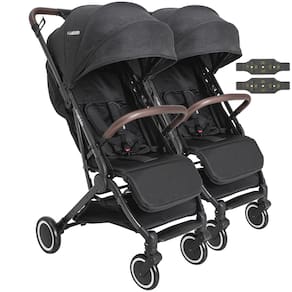 Carrinho para Gemeos Duplo Compacto Kiddo Sprint II Preto