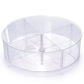 Organizador giratório porta maquiagem 4 divisórias cristal